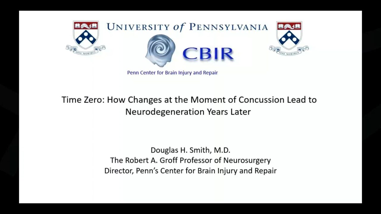Join our guest Dr. Doug Smith as he gives a seminar about the effect of Concussion on Neurodegeneration